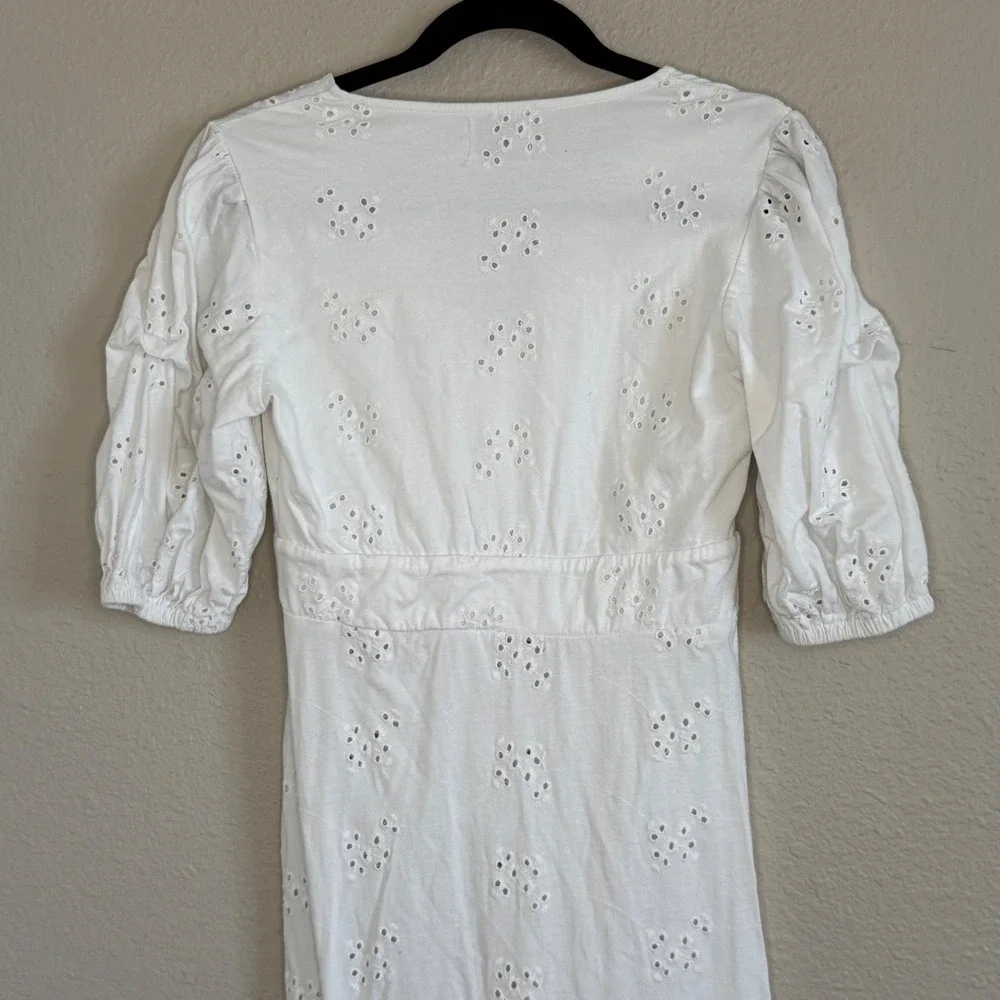 Asos Womens 4 Babydoll White Maxi Dress Eyelet Millkmaid Coquette Country Dainty - Picture 6 of 14
